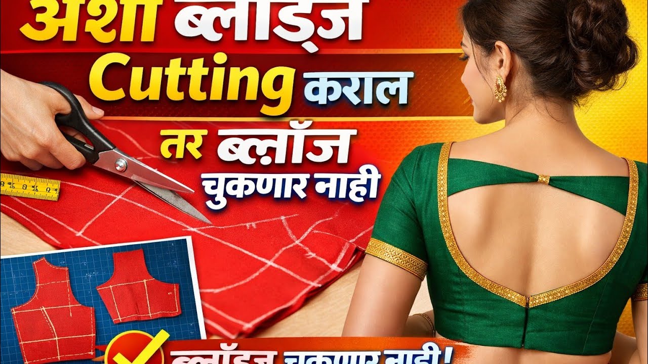 अशी ब्लॉउज cutting कराल तर ब्लाऊज चुकणार नाही, पहा पुर्ण व्हिडीओ .6 March 2026