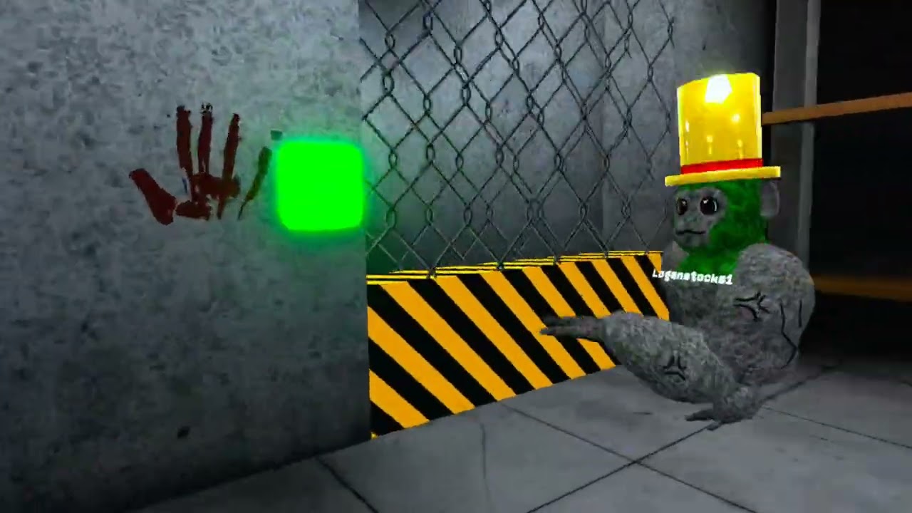 Playing scary baboon