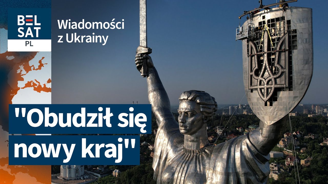 Dekomunizacja w Kijowie | Na posągu Matki Ojczyzny symbole ZSRR zastąpił trójząb