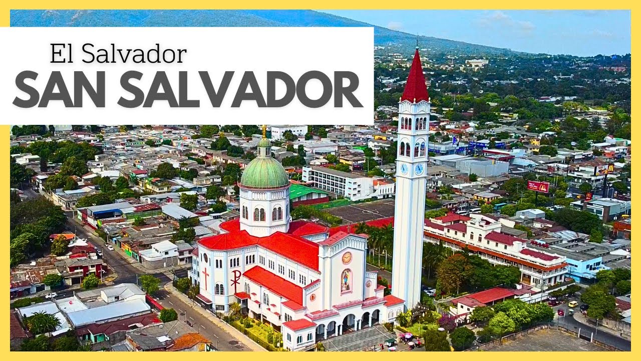 San Salvador - Maria Auxiliadora Parish Church by Drone in 4K