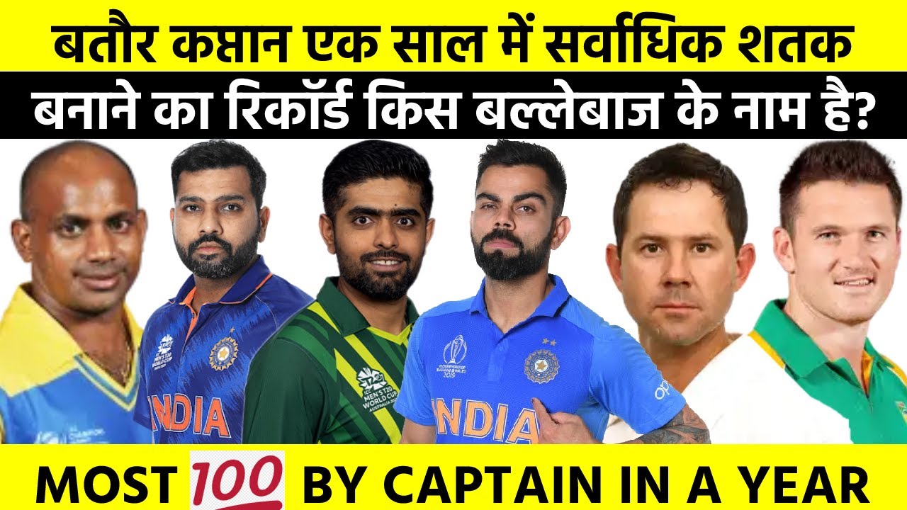 Most centuries by Captain in a year | बतौर कप्तान 1 साल में सर्वाधिक शतक का रिकॉर्ड किस के नाम है?