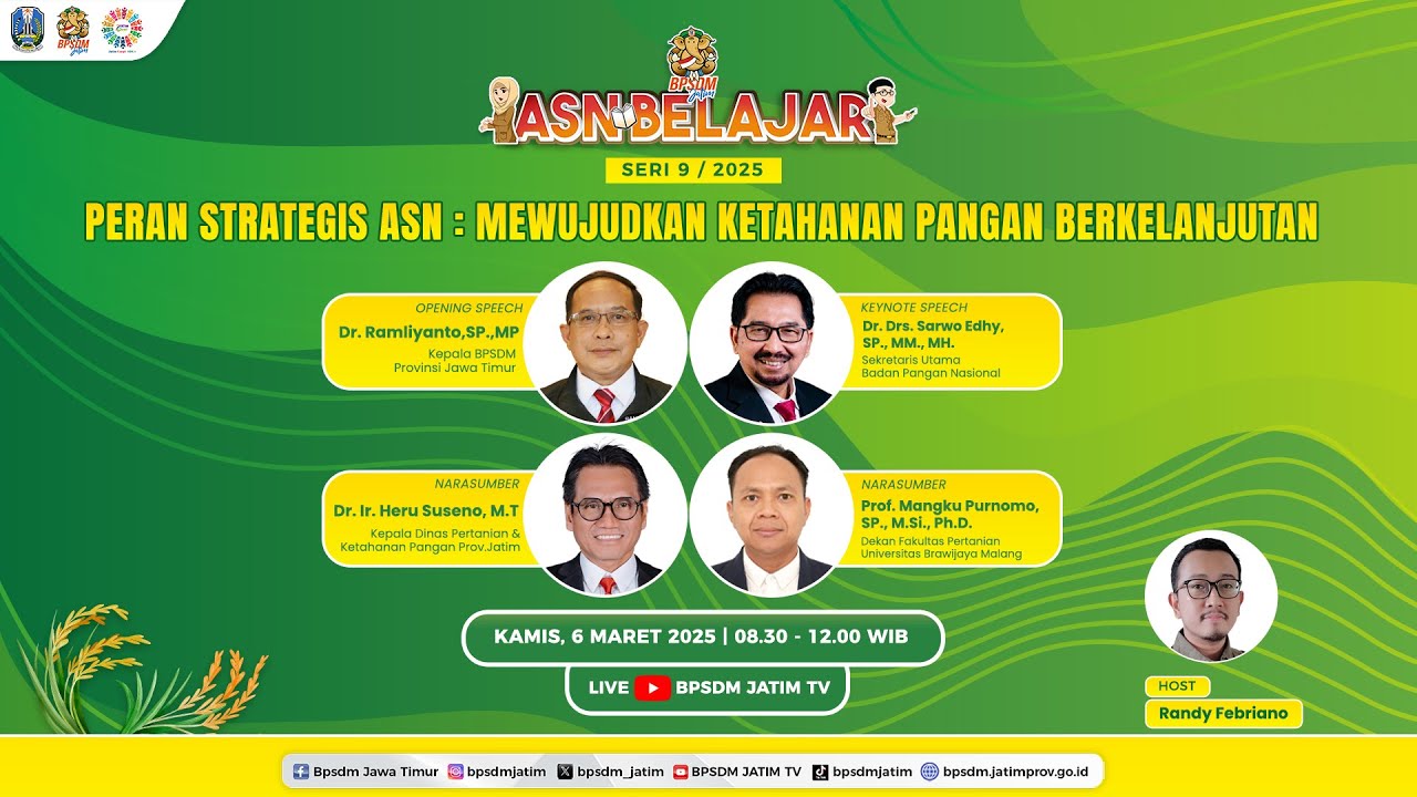 ASN Belajar Seri  9 | 2025 - Peran Strategis ASN: Mewujudkan Ketahanan Pangan Berkelanjutan