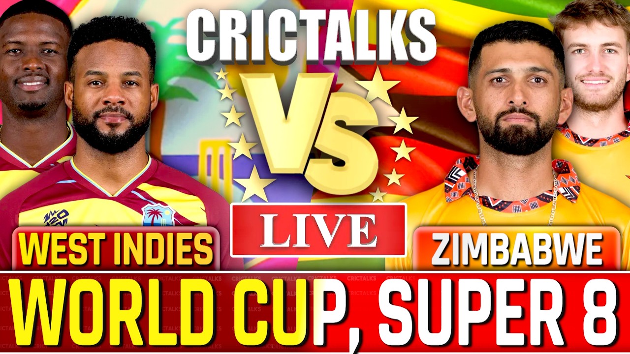 🔴 ZIM vs WI Cricket Live Match Today, T20 World Cup 2026 Zimbabwe v West Indies Score Commentary