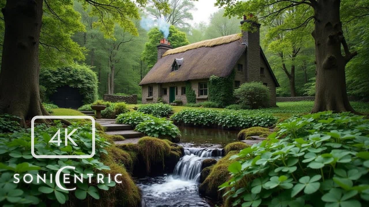 Calm Classroom Background – Cozy Irish Cottage with Acoustic Instrumentals for Focus & Reading ☘️ 4K