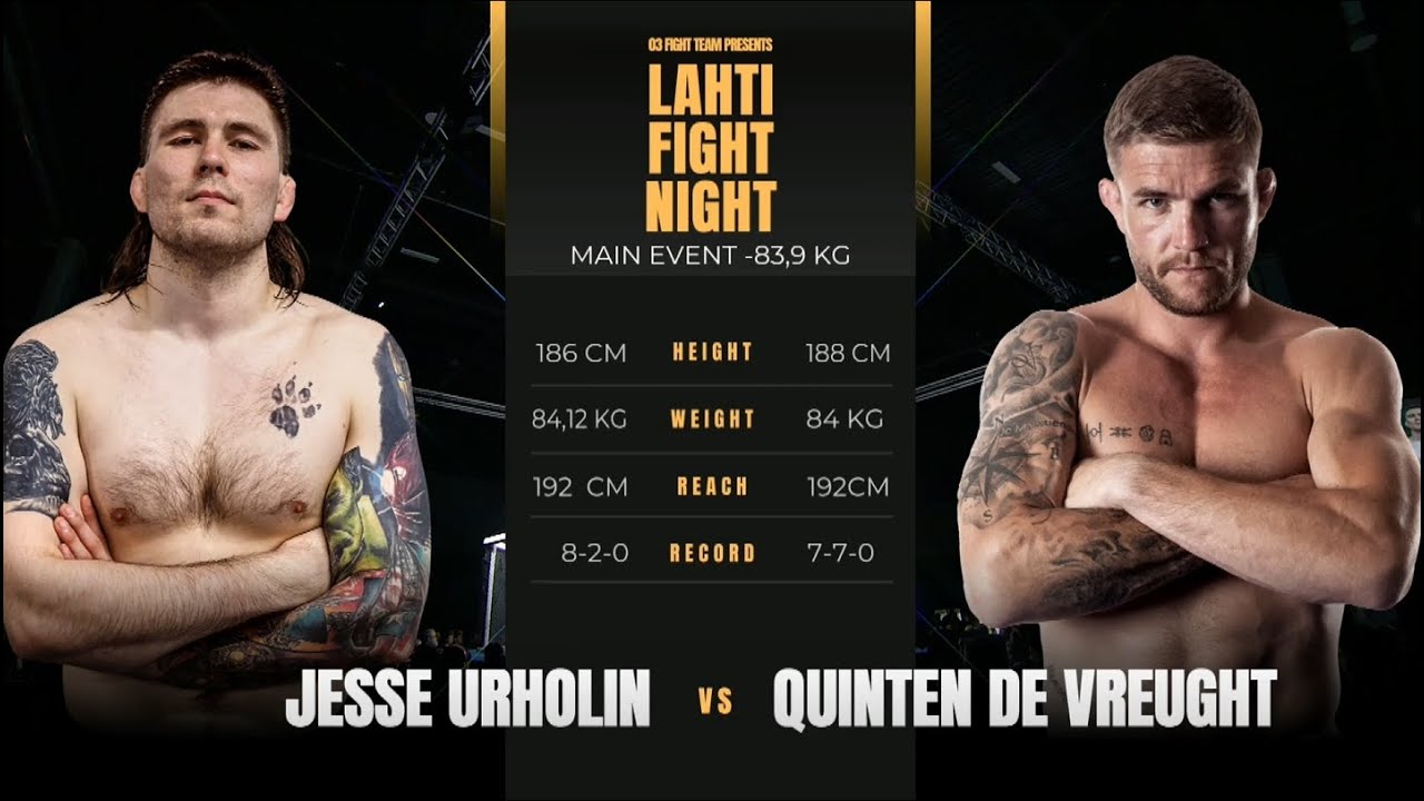 Lahti Fight Night 18.10.2025 Jesse Urholin vs Quinten De Vreught