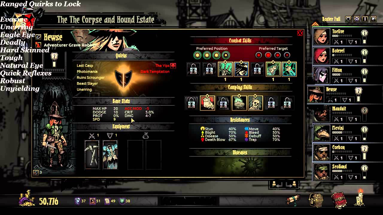 Darkest Dungeon Best Quirks for Ranged Classes