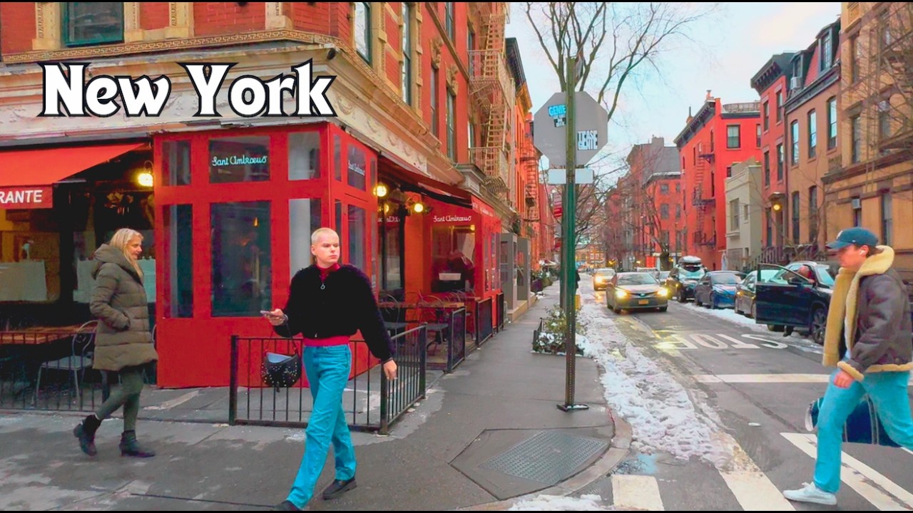 4K NYC Evening Walk | Discovering Lower Manhattan on a Snowy Day 🥶