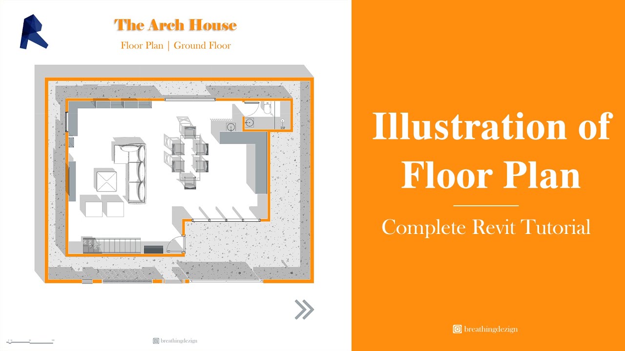 Illustration of a 2D Floor Plan in Revit (2021)