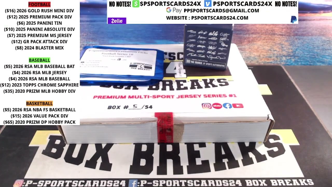 BREAK #47 | 2026 P-SPORTSCARDS24'S PREMIUM NFL. FOOTBALL CARDS LIVE PACK BOX BREAK