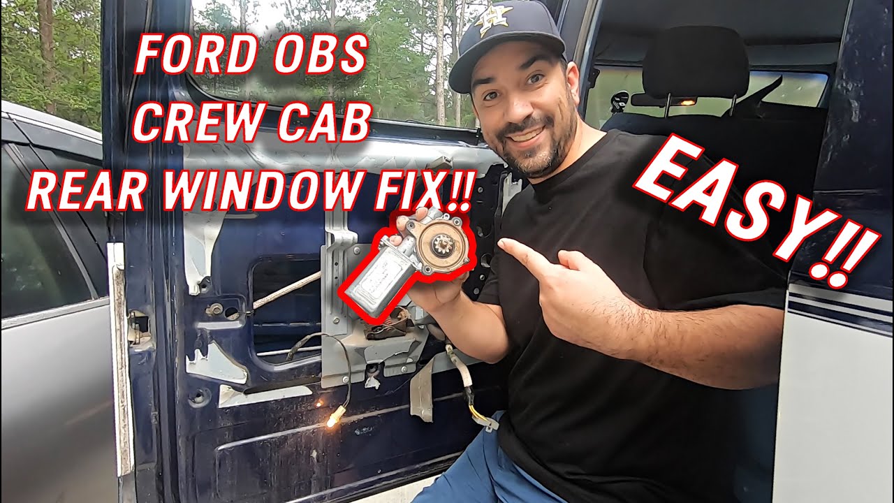 92-97 Ford OBS Crew Cab. Fixing The Rear Window Motors The Easy Way!