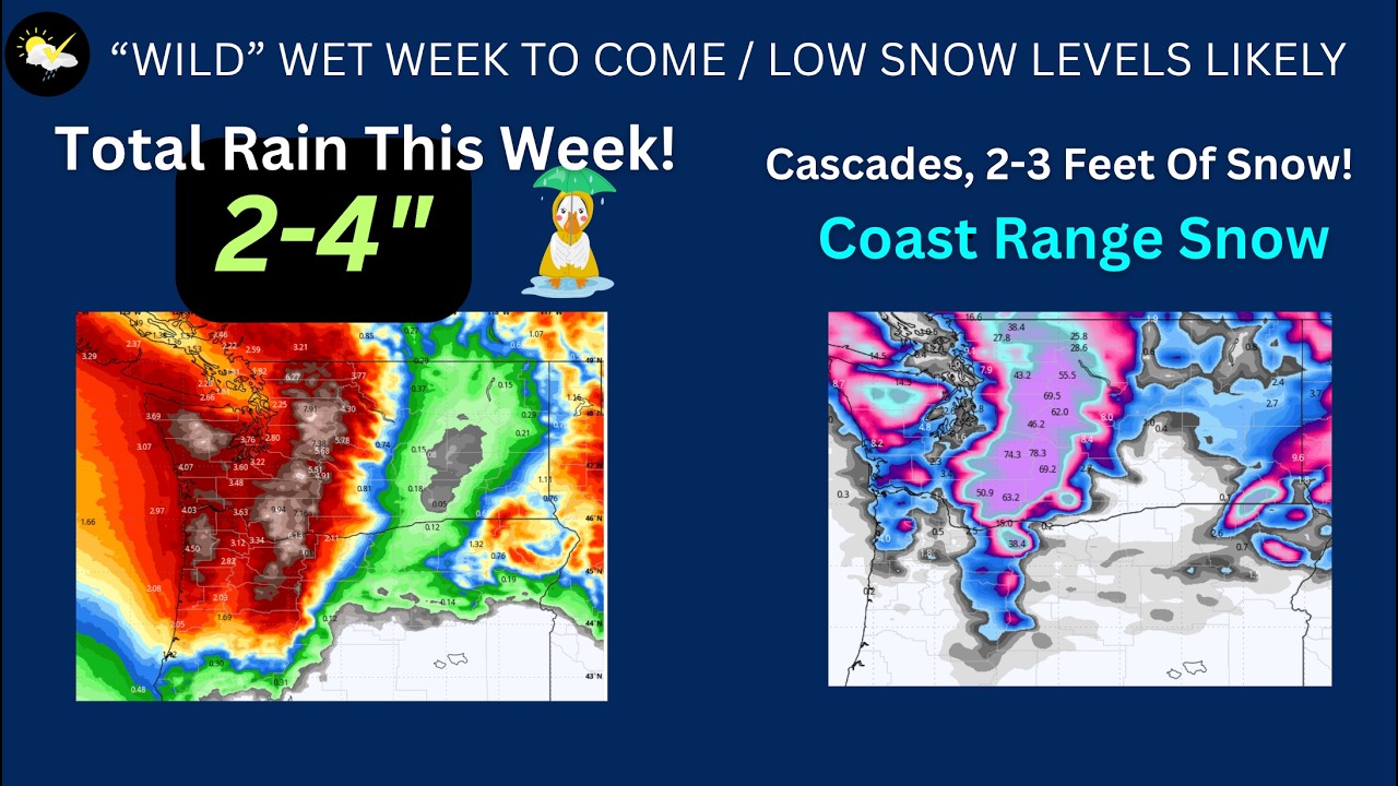 Portland heavy rain, low snow levels, feet of Mt. Hood snow!