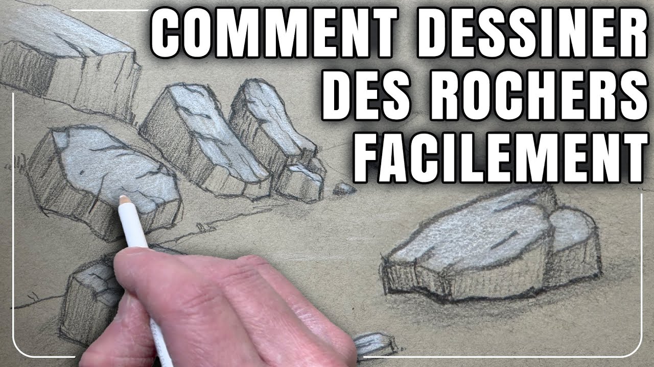 COMMENT DESSINER DES ROCHERS FACILEMENT POUR DÉBUTANTS - (ART CLASSE - PEINDRE AVEC LO)