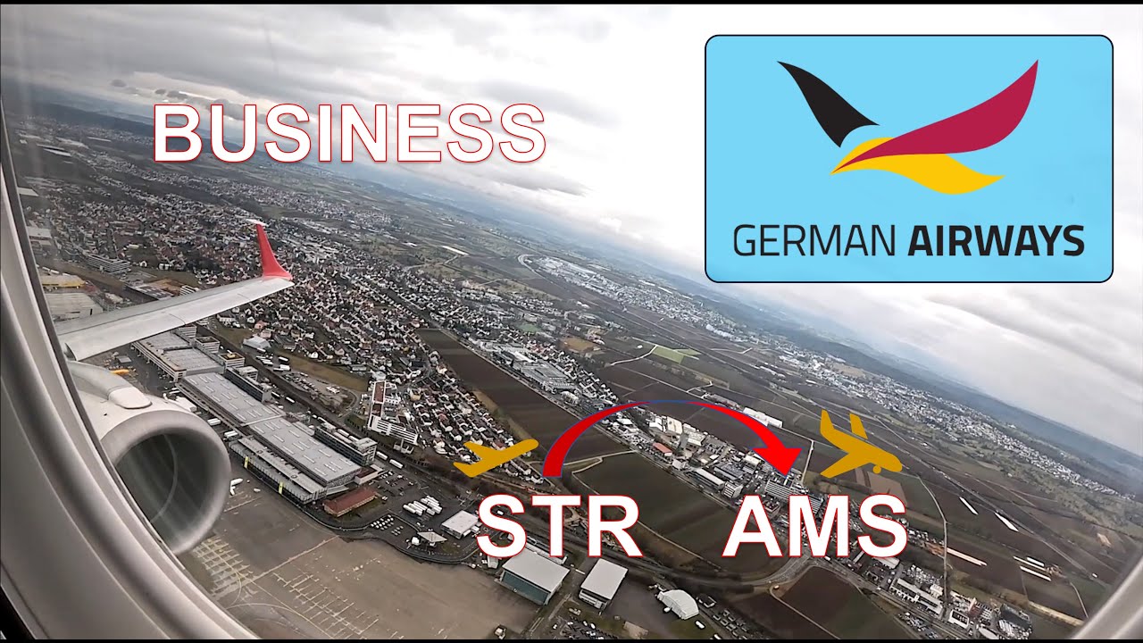 ✈️ BUSINESS CLASS | FULL FLIGHT Stuttgart → Amsterdam 🇩🇪➡️🇳🇱 | German Airways Embraer 190