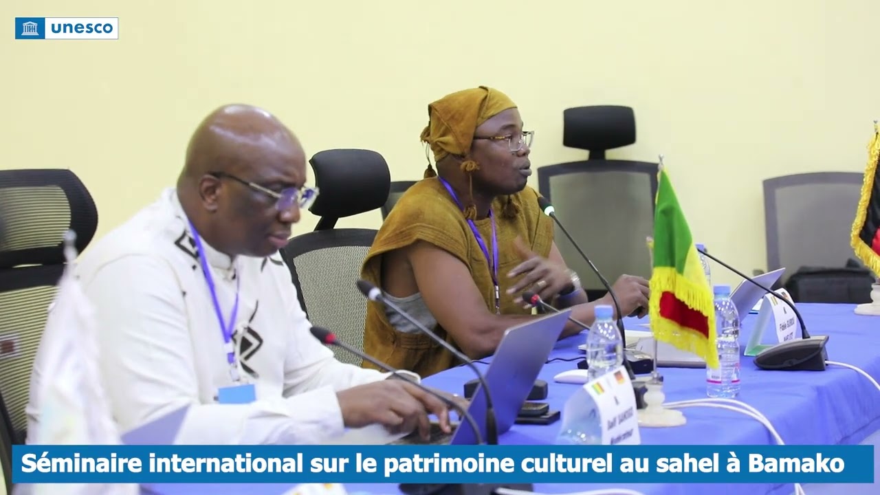 Gonogo Fidèle Guirou de l'UNESCO-Mali lors du Séminaire International sur le Patrimoine au Sahel