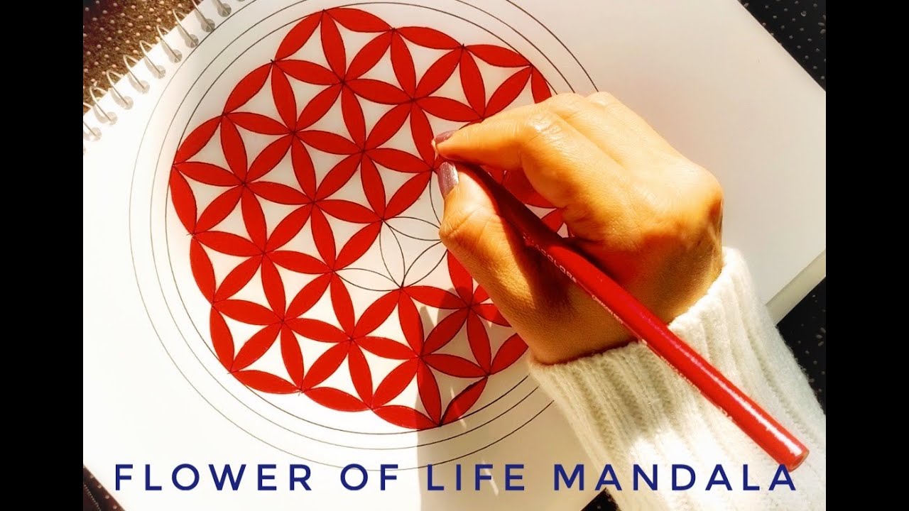 How to Draw ✎ Flower of Life Mandala  | Colorful Geometric pattern art |( Step by Step explained)