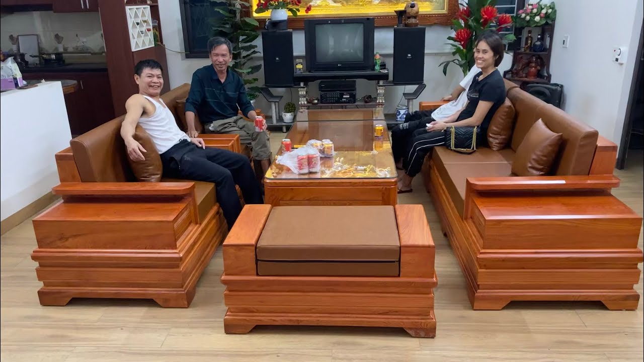 Tập 2 : Quá Trình Bàn Giao Bộ Bàn Ghế Sofa Cao Cấp Gỗ Hương Đá Cho Gia Đình Anh Tuấn ở Hưng Yên