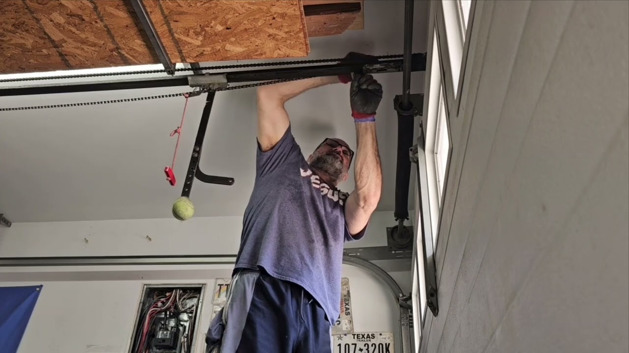 Jammed/FROZEN Chamberlain LiftMaster garage door enclosed position repair and cleaning FULL video