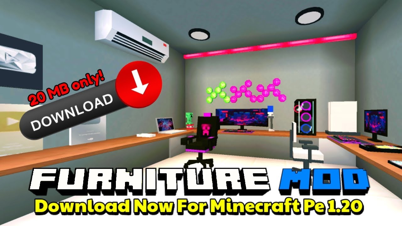 How to download Furniture mod in Minecraft pe ||🔥Best Furniture mod for mcpe 1.21+ || Download now!