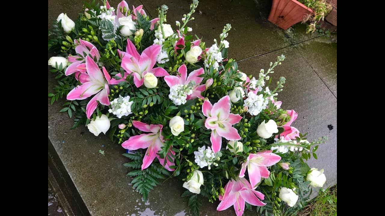 Pink Casket Spray