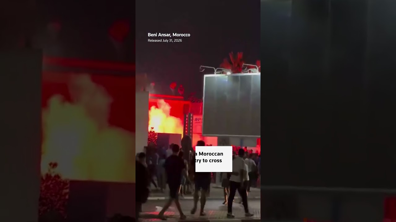 Flares burn near Moroccan port as migrants try to cross into Spain