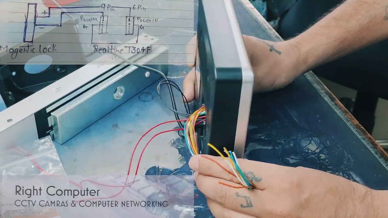 Realtime T304F biometric installation with magnetic lock