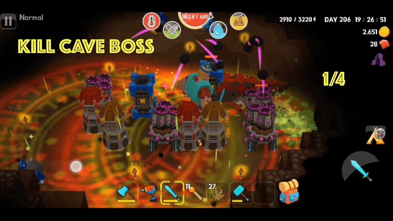 Mine Survival | Kill Cave Boss (Worm) - Diệt Cave Boss (chắc là con sâu)