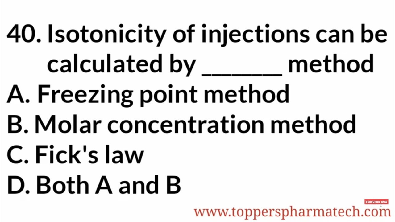Pharmaceutics MCQ - 32 || #PharmacistExamQuestionPaper | DCO Exam | GPAT Exam | NIPER Exam