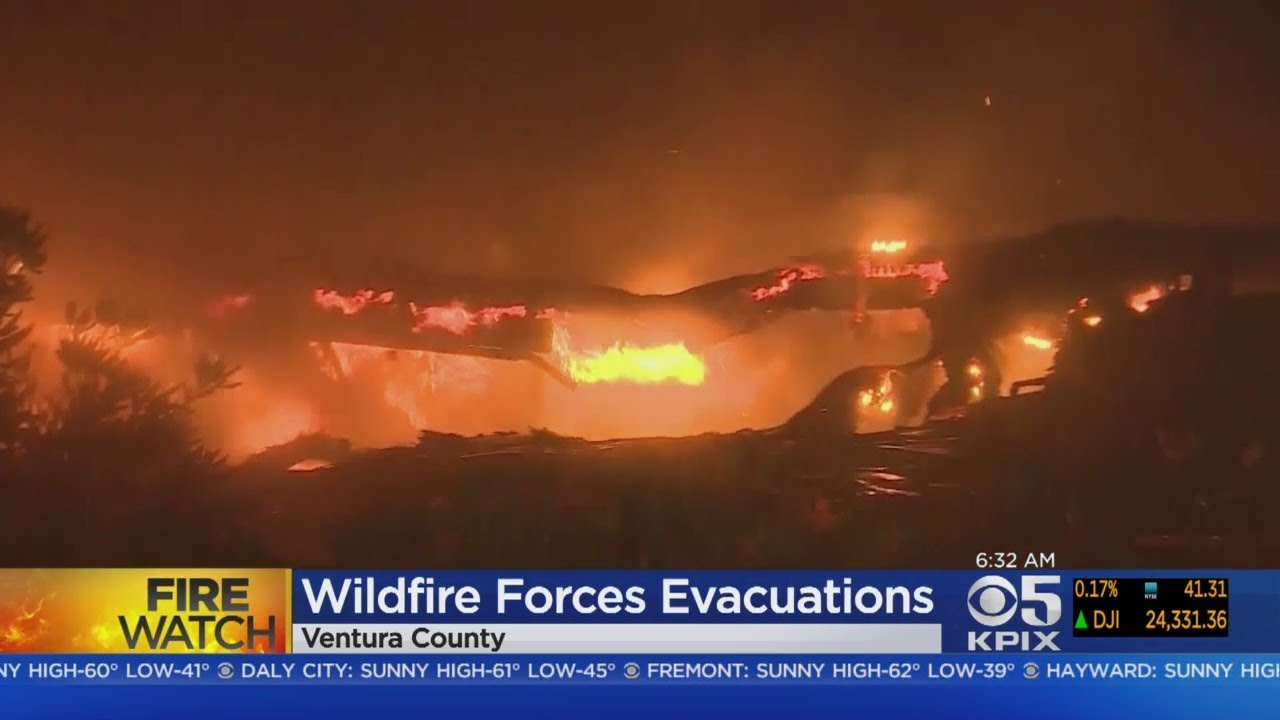Thousands Forced To Flee Fast Moving Wildfire In Ventura County