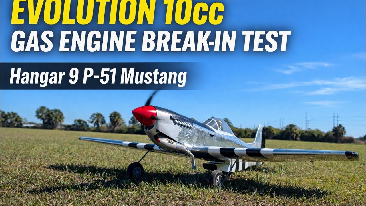 Evolution 10cc Engine Break-In Test on Hangar 9 P-51
