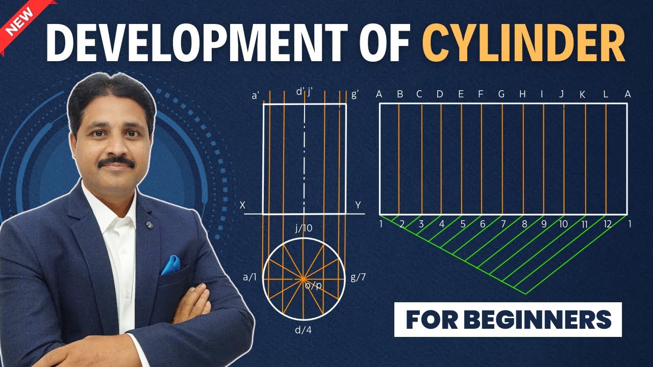 HOW TO DRAW DEVELOPMENT OF CYLINDER | DEVELOPMENT OF LATERAL SURFACES @TIKLESACADEMYOFMATHS