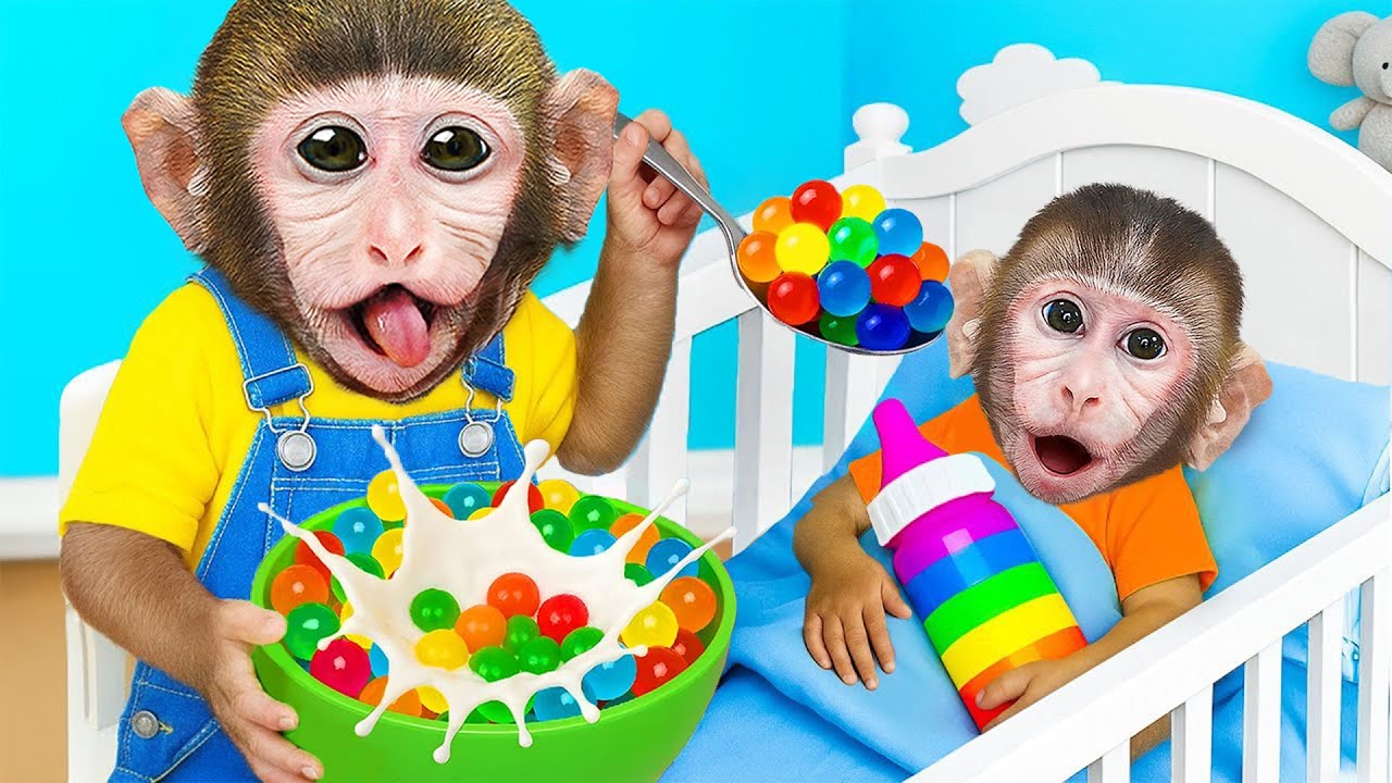 Affe Dodo kümmert sich um Bonbon nach Bienenstichen und kocht stärkenden Brei