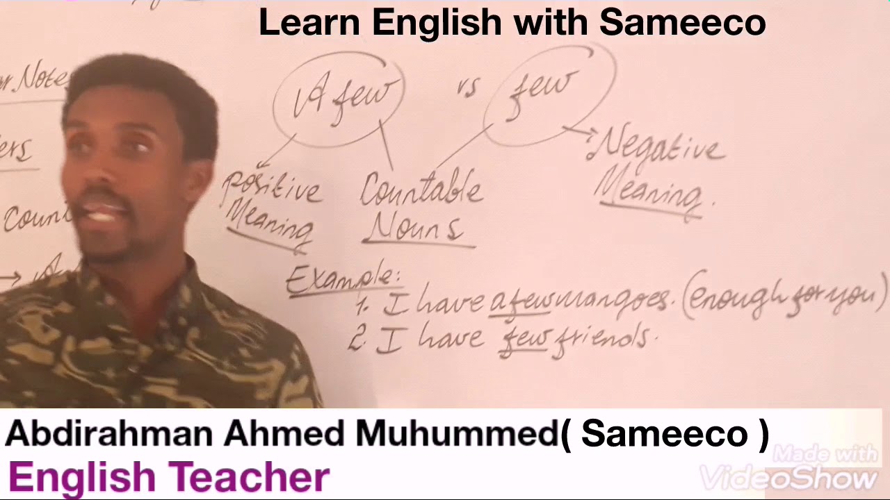 Quantifiers: A Little', 'Little', 'A Few' and 'Few' - Form 3 English Grammar