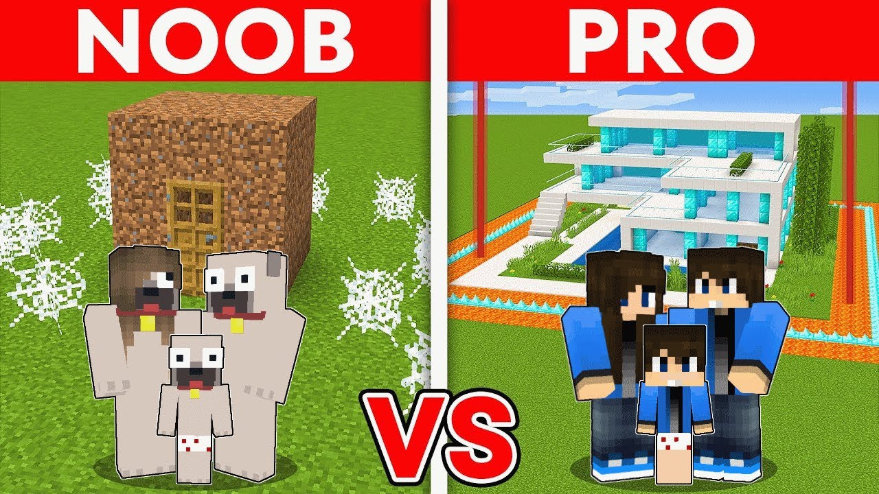 DANI CSALÁD VS KIIS CSALÁD VÉDETT HÁZ ÉPITŐ KIHÍVÁS A MINECRAFTBAN!