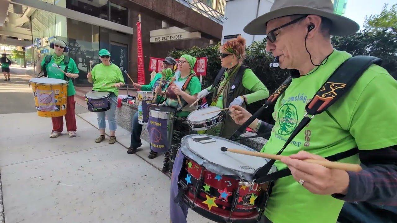 Rhythm Rebellion plays at the US Consulate.  Elbows Up!