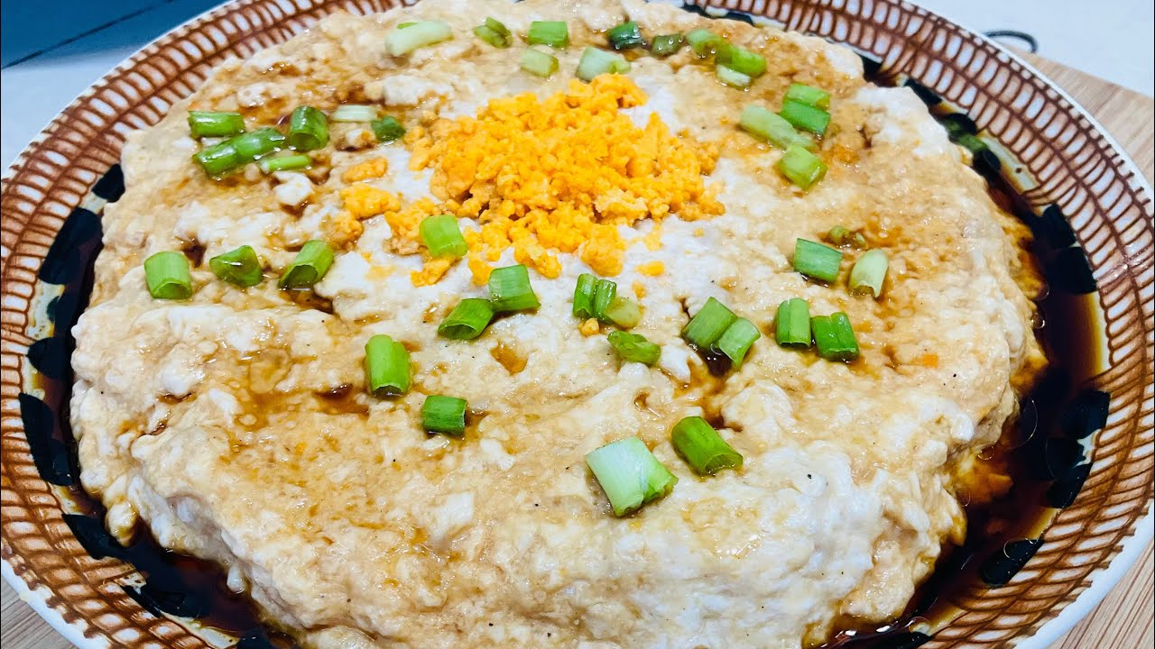 Steamed tofu with fish paste -老少平安 - A simple quick recipe