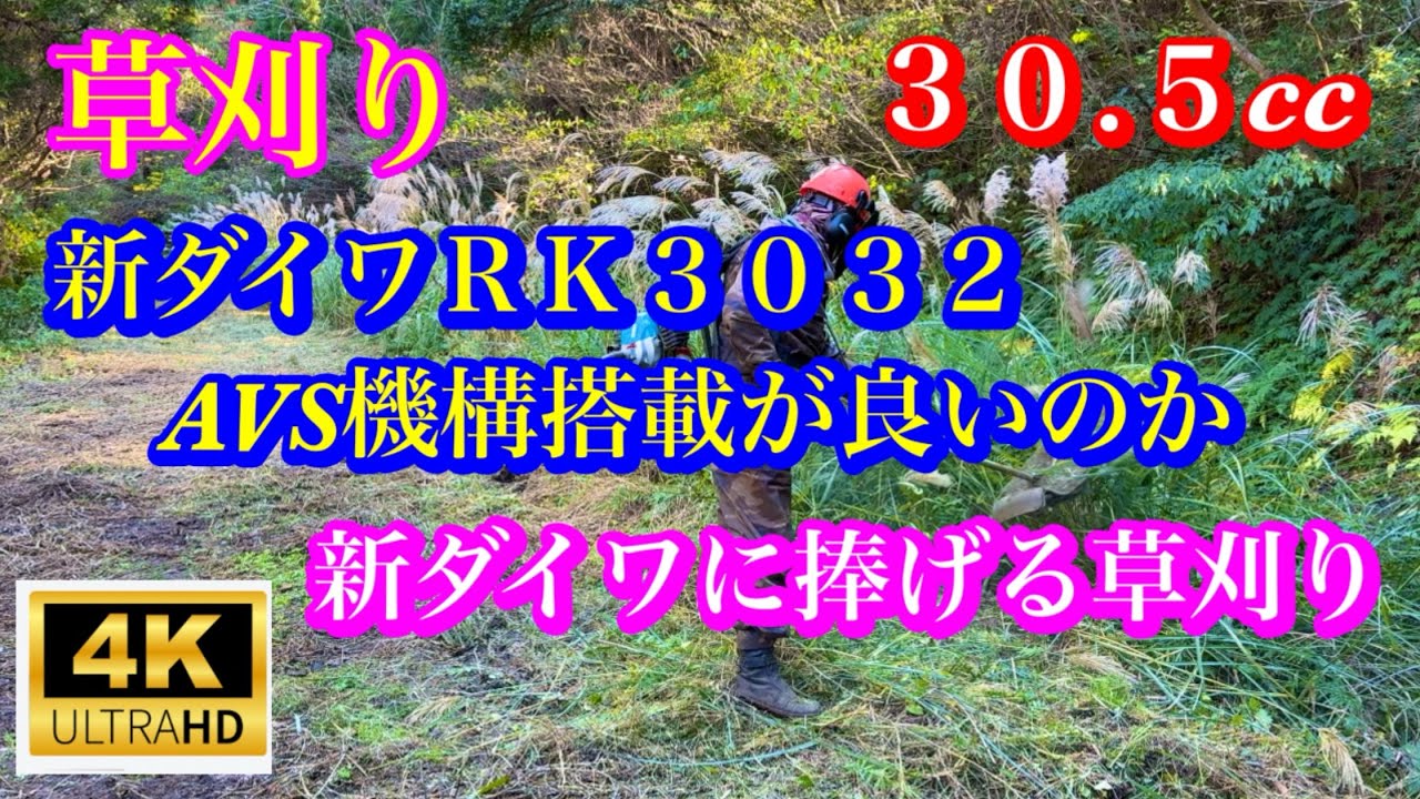 ４K、【草刈り】新ダイワＲＫ３０３２AVS機構搭載の３０.５ccで草刈り#草刈り #竜ちゃんの田舎暮らしtv @いなかぼん 