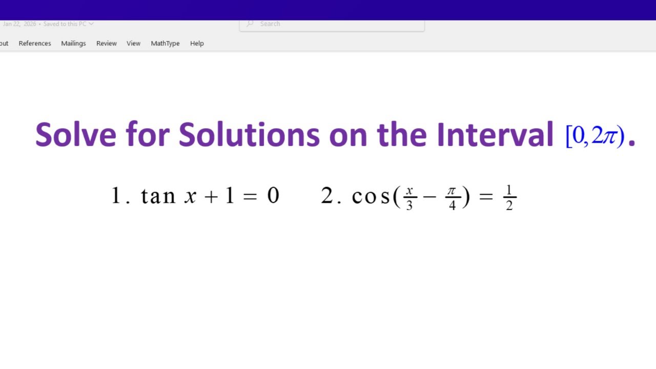 Найдите решения на интервале [0, 2π).
