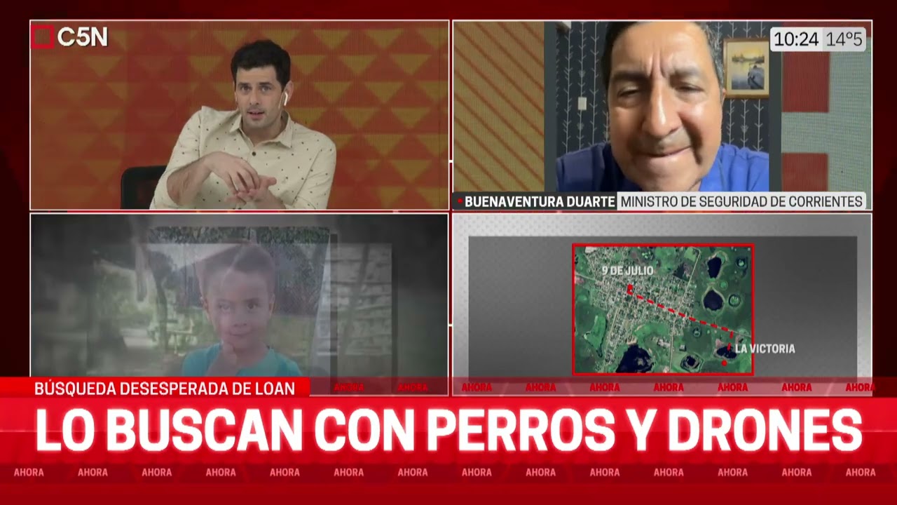 CORRIENTES: SIGUE la BÚSQUEDA de LOAN, el CHICO DESAPARECIDO cerca de GOYA