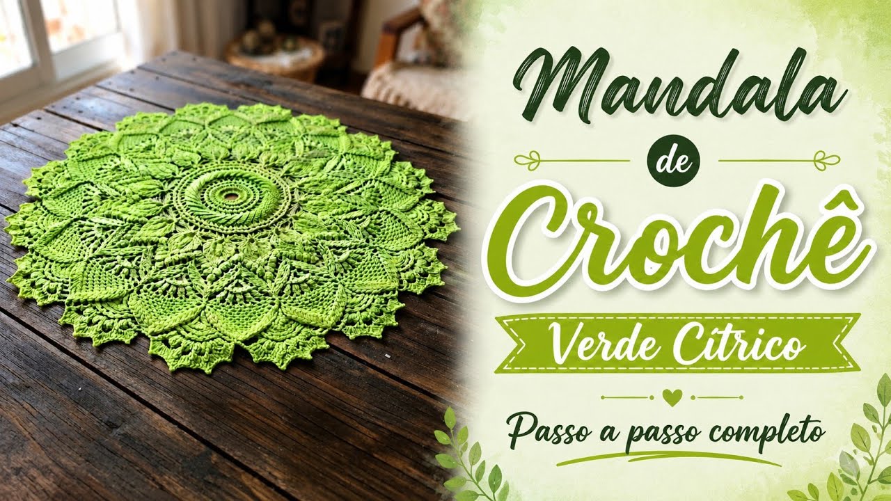 Mandala de Crochê Verde Abacate | Passo 1
