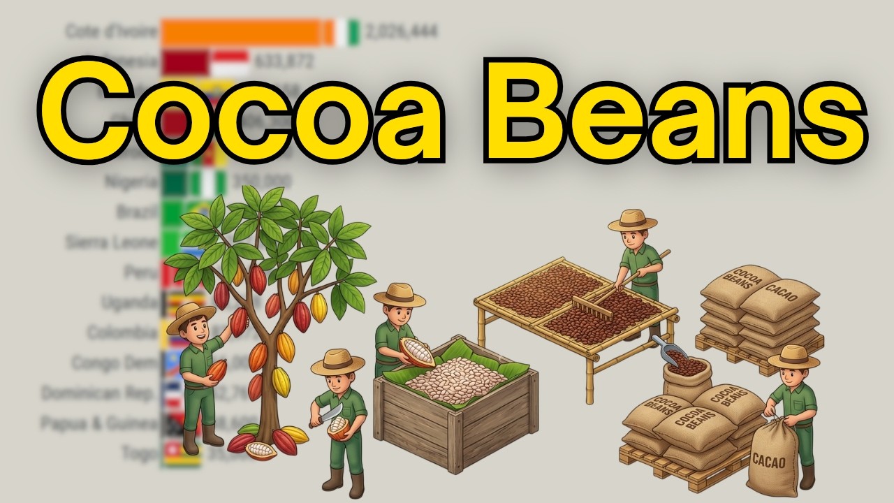 Top 15 Countries by Total Tonnage of Cocoa Bean Production 1961 to 2026