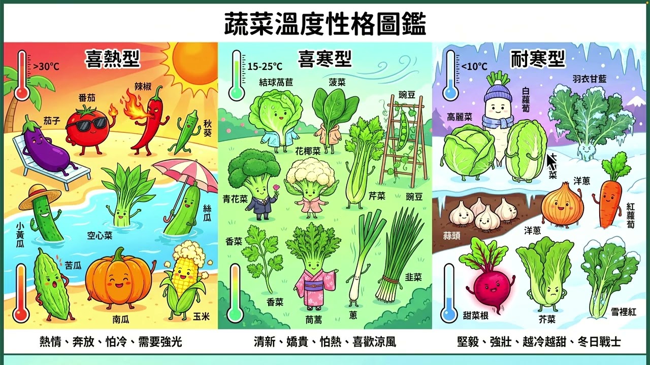 農來看小學堂 - 台灣蔬菜種植時間曆，12個月這樣種，新手不再種錯季！(2026.01.16)