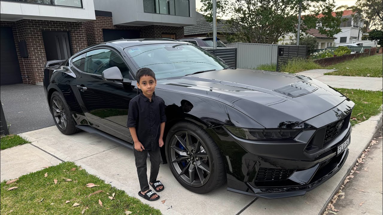 The Ford car Mustang Dark Horse, Arvin & his Uncle are washing their car. car wash