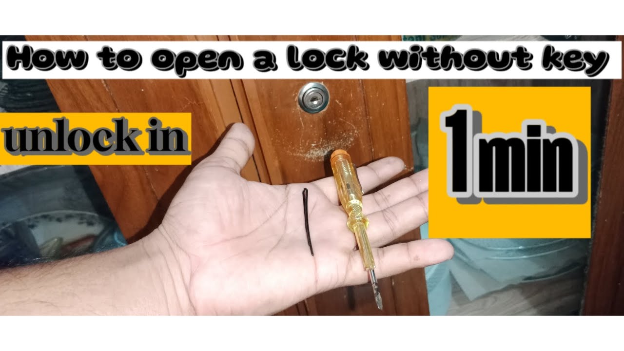 How to unlock cabinet lock without key || unlock in 1 min || open a lock with Bobby pin