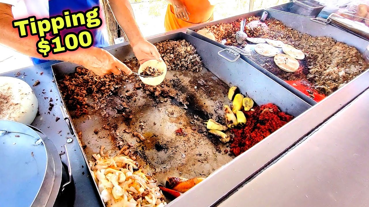 EXTREME Mexican Street TACOS - Tipping $100 Dollars!!