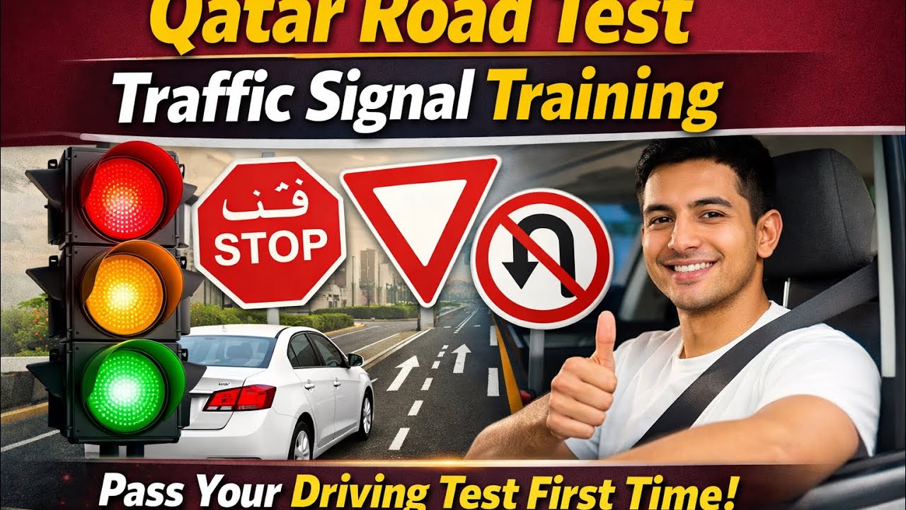 Qatar Road Test Traffic Signal Training | Pass Your Driving Test First Time