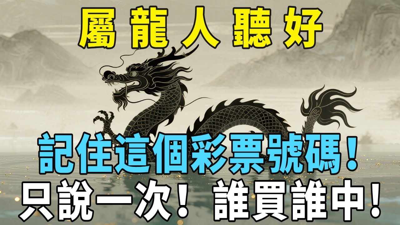 屬龍人聽好：記住這個彩票號碼！昨晚夢裏財神告訴我的，只說一次！誰買誰中#生肖開運坊#生肖#運勢#風水#命理