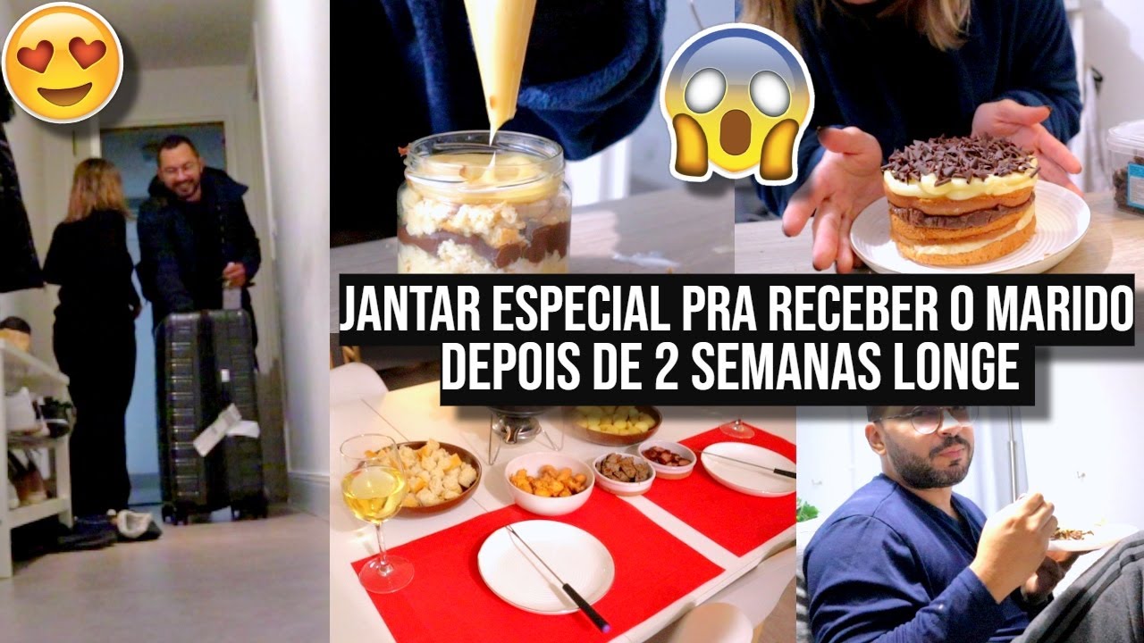 JANTAR PRA RECEBER O MARIDO DEPOIS DE 2 SEMANAS LONGE (fiz bolo 2 amores e fondue)♥ - Bruna Paula