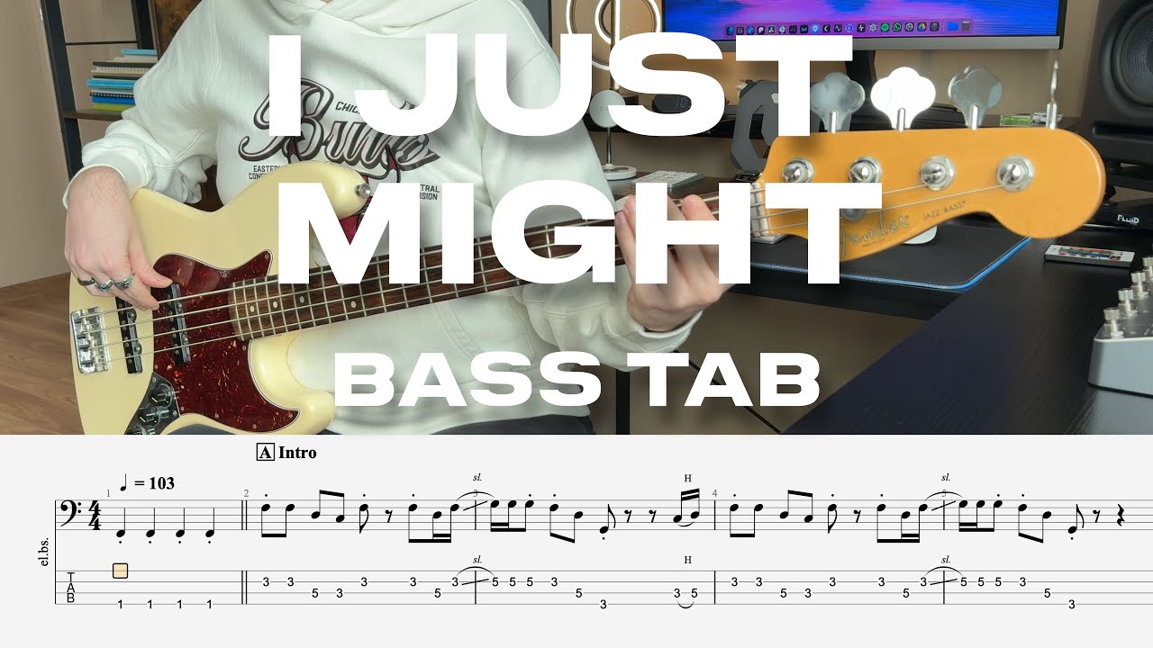 Bruno Mars - I Just Might // Bass Cover // Play Along Tab and Notation