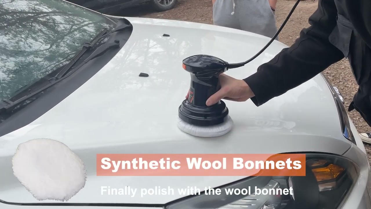 MAXXT Random Orbital Buffer Polisher Waxer 6 inch Dual Action Car Waxer with 2 Polishing Bonnets
