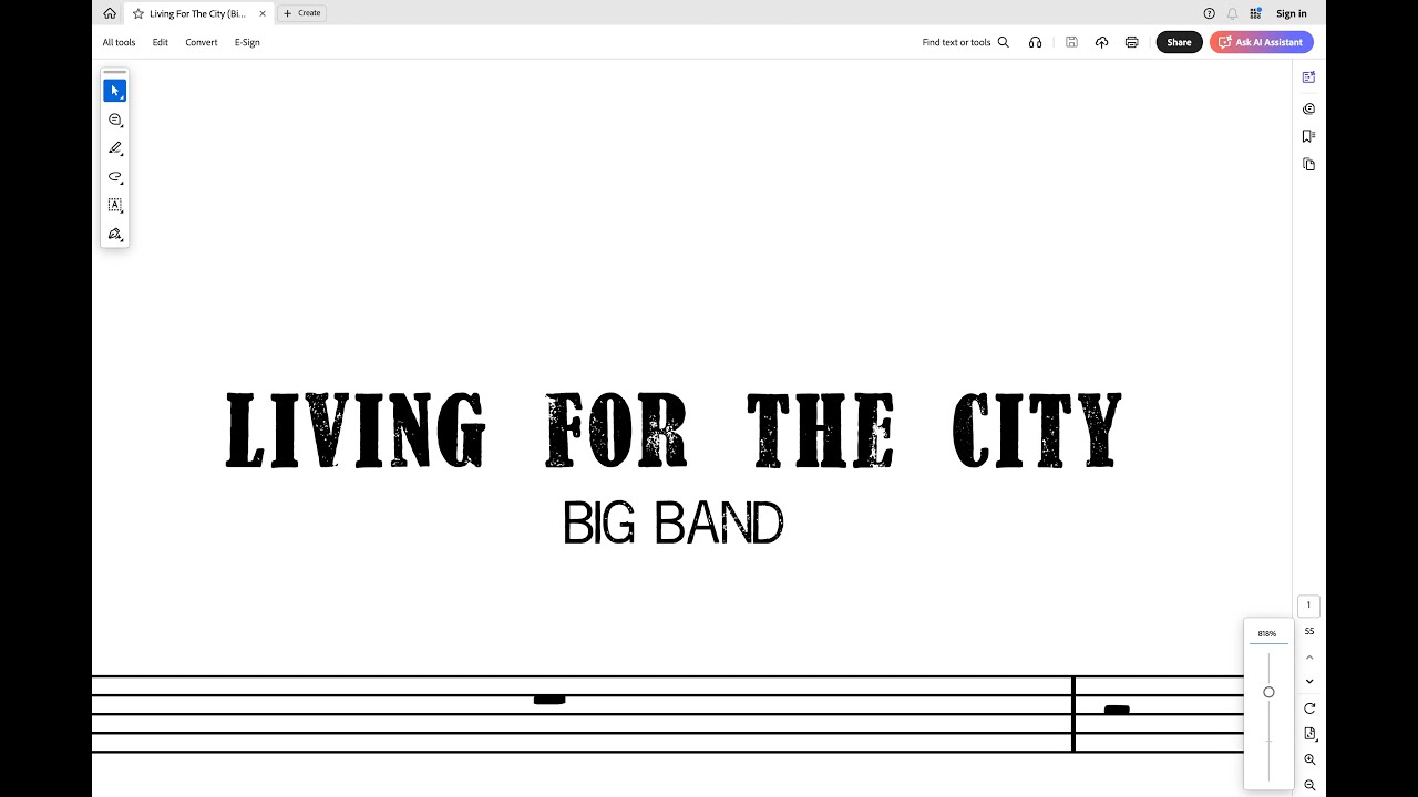 Living For The City for Vocal and Big Band